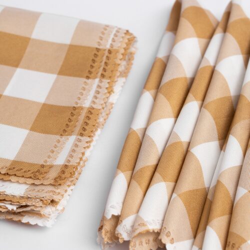 Servilletas Laverton Set x 6 (Marrón con Blanco) und 48*48cm