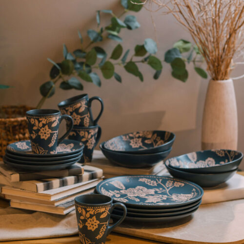 Vajilla Flower Set x 16 Piezas