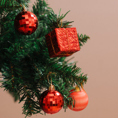 Borlas de navidad Tenessee color Rojo  5 cm